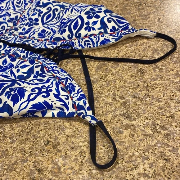 NWT Nanette Lepore Swim 1 One Piece Suit Small Blue White - Picture 10 of 17